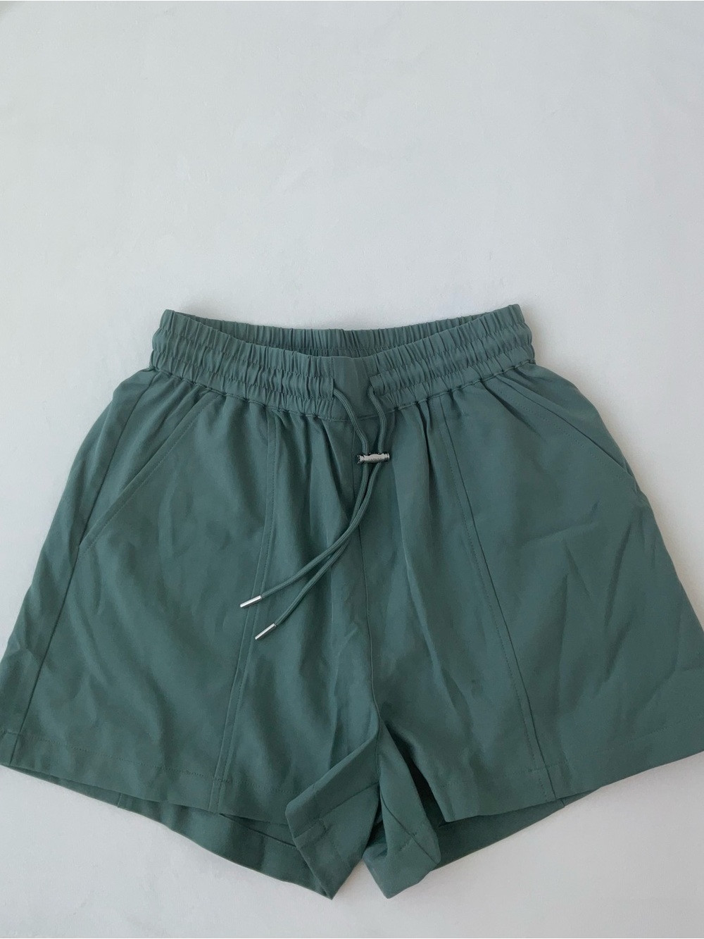 Varley Barket High-Waist Drawstring Active Shorts - Teal